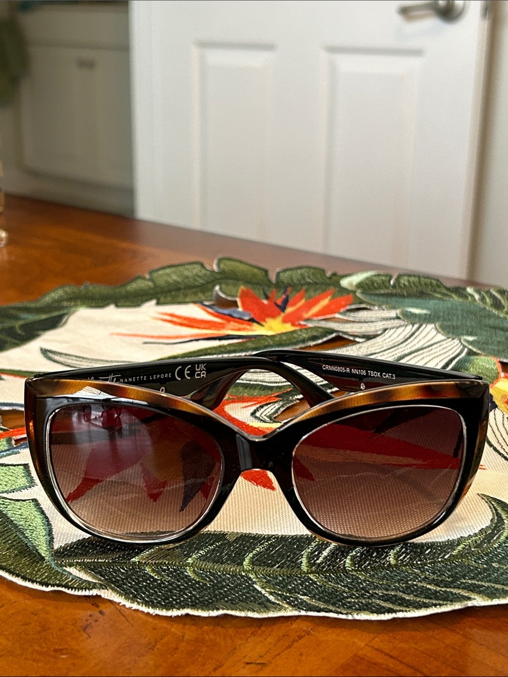 Nanette Lepore Tortoiseshell Cat-Eye Sunglasses with Brown Gradient Lenses